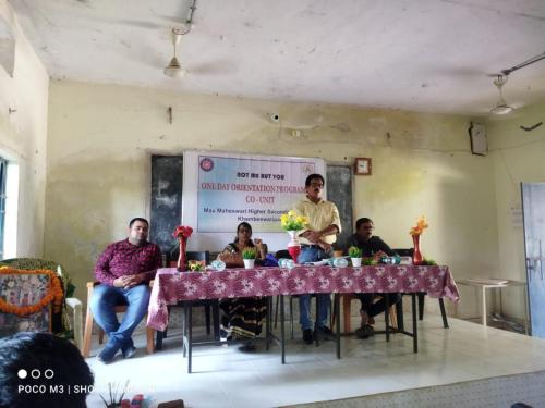 ONE DAY NSS VOLUNTEERS ORIENTATION PROGRAMME AT MAA MAHESWARI H.S.SCHOOL,KHAMBESWARIPALI,SUBARNAPUR