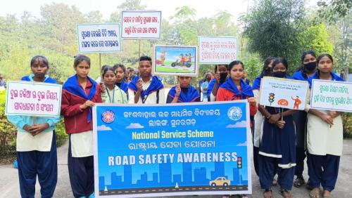 Road Safety Awareness Programme by NSS Kansbahal H. S. School, Laing (dt-10.02.24)